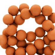 Acrylic beads 8mm round Matt Rusty orange